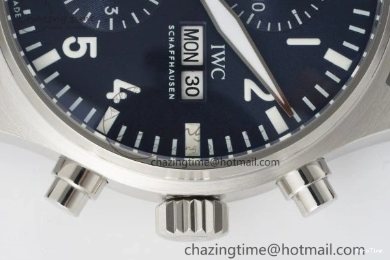 MIROTIME 0520 Pilot Chrono SS AZF 1:1 Best Edition Blue Dial on Brown Leather Strap A TimelessDesign 7060